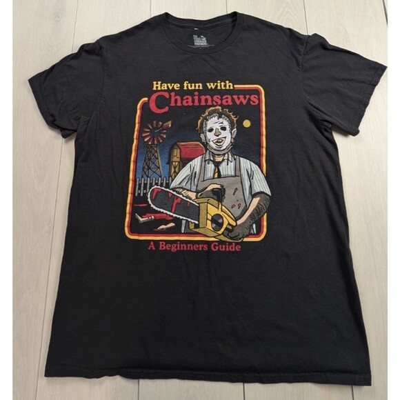 Texas Chainsaw Massacre Shirt Mens Large Black Horror Scary Movie Tee Jason Lg - Picture 1 of 8